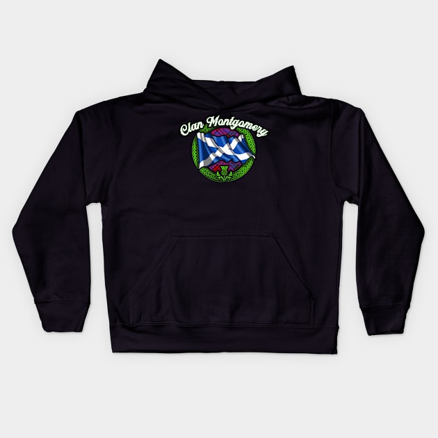 Scottish Flag Clan Montgomery Kids Hoodie by Celtic Folk